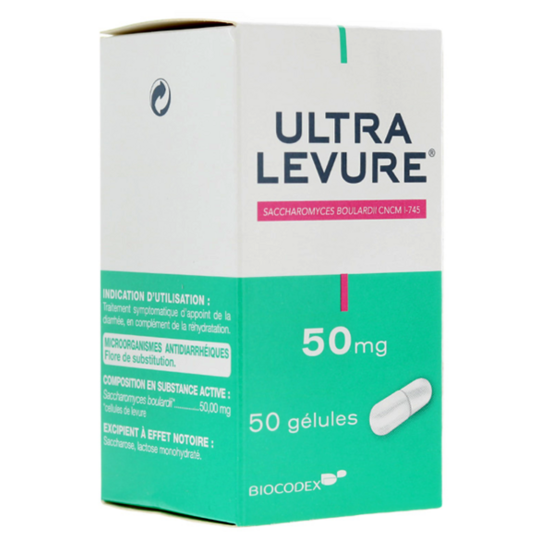 Ultra Levure 50 mg Diarrhées - 50 gélules