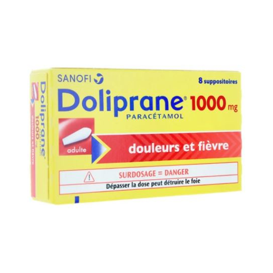 Doliprane 1000 mg - 8 Suppositoires