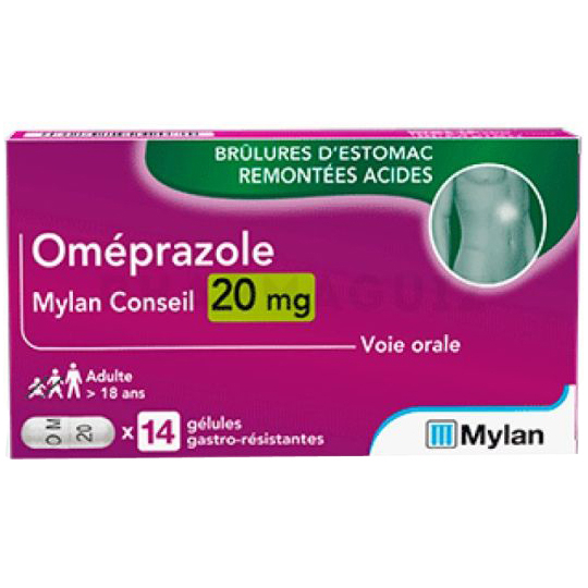 Oméprazole - Reflux Gastro-Oesophagien 20 mg - 14 gélules