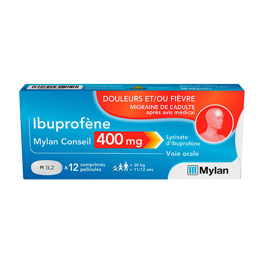 Ibuprofène - Douleurs Fièvre 400 mg - 12 comprimés