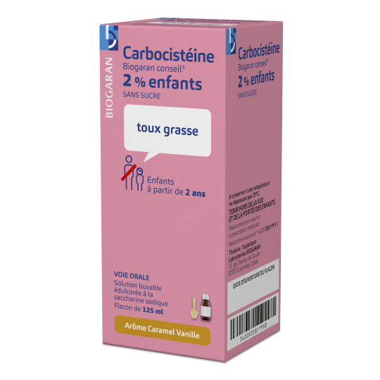 Carbocistéine 2 % enfants - Toux Grasse - 125 ml
