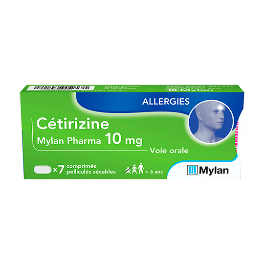 Cétirizine - Rhinite Allergique Urticaire Chronique 10 mg - 7 comprimés