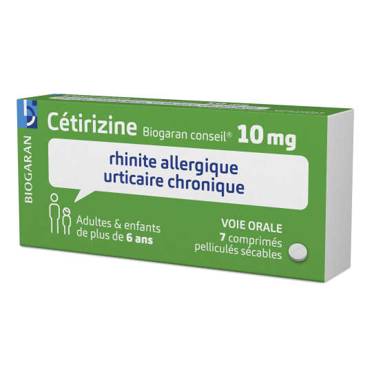 Cétirizine - Rhinite Allergique Urticaire Chronique 10 mg - 7 comprimés