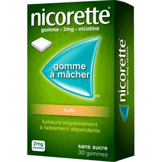 NICORETTE - Gomme Fruits 2 mg - 30 gommes
