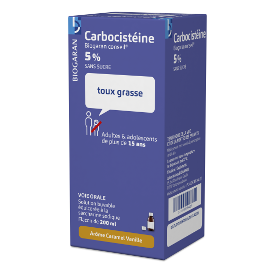 Carbocistéine 5 % - Toux Grasse - 200 ml