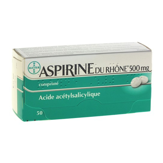 Aspirine du Rhône 500 mg Acide Acétylsalicylique - 50 Comprimés