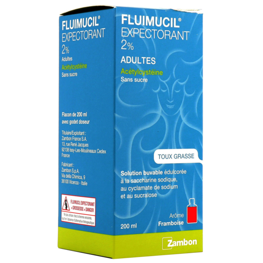 FLUIMUCIL - Solution Buvable Expectorante 2% Adulte - Toux Grasse - 200 ml