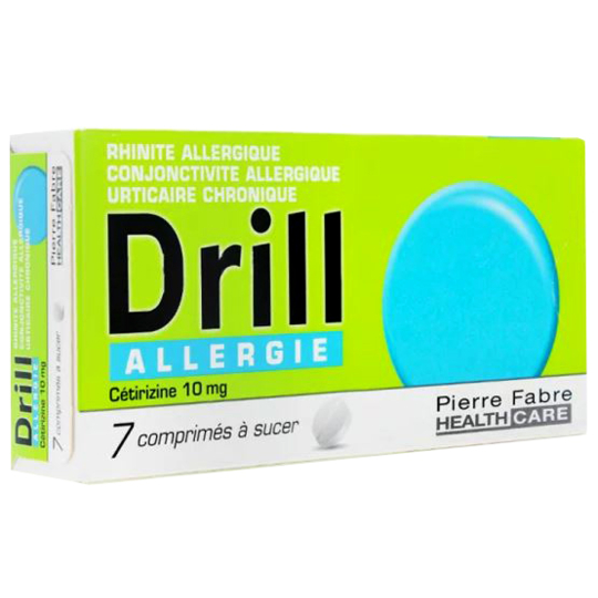 DRILL - Allergie Cétirizine à Sucer 10 mg - 7 comprimés