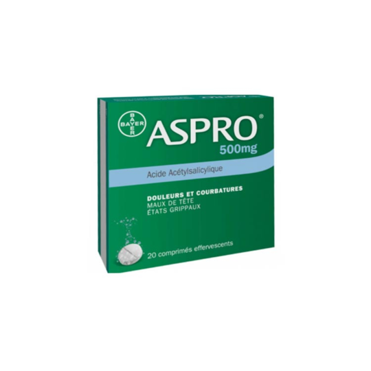 Aspro 500mg effervescent 20 comprimés