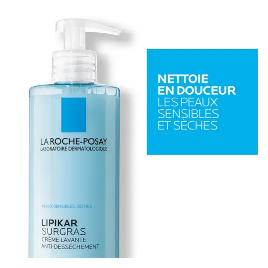 La Roche-Posay Lipikar Surgras Crème Lavante Anti-Dessèchement Lot de 2 x 400ml