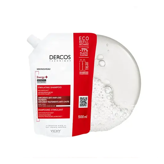 Vichy Dercos Energy+ Shampooing Stimulant Anti-Chute Eco-Recharge 500 ml
