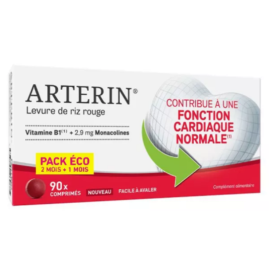 ARTERIN - Levure de Riz Rouge 2,9 mg - 90 Comprimés