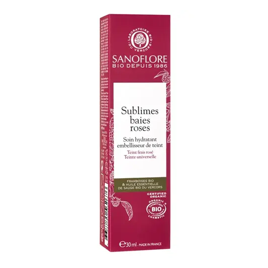 Sanoflore Baies Roses Soin Hydratant Embellisseur De Teint Bio 30ml