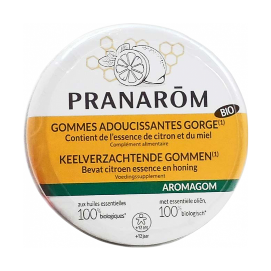 AROMAGOM - Gommes Adoucissantes Gorge Citron et Miel Bio - 45 g