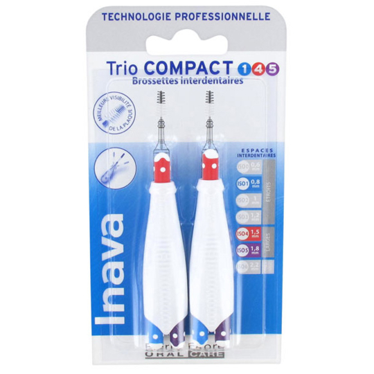 Brossettes Interdentaires Trio Compact 1/4/5 - 6 Manches