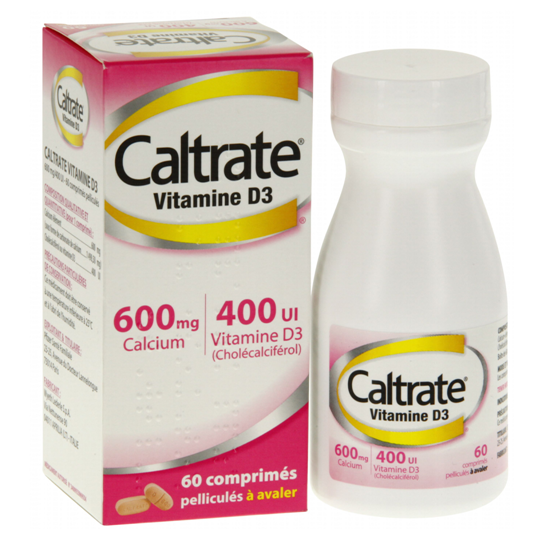 Caltrate Comprimés Pelliculés Calcium Vitamine D3 - 60 comprimés