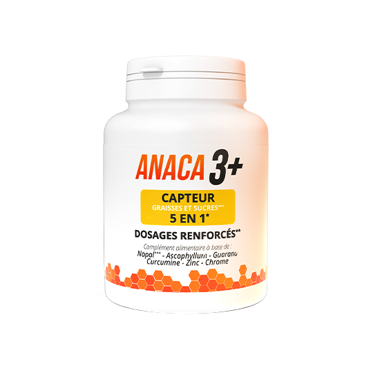 ANACA 3 + - Capteur de Graisses et Sucres 5 en 1 - 120 gélules