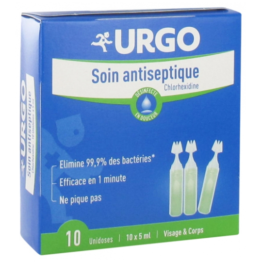 Soin Antiseptique Chlorhexidine 0,5% - 10 unidoses de 5 ml