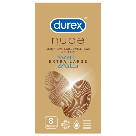 DUREX PLAY Préservatif Nude Extra Large XL - 8 Préservatifs
