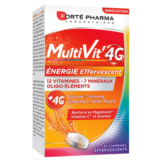 MULTIVIT'4G - Energie - 30 comprimés Effervescents