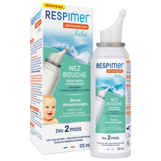 RESPIMER BEBE - Spray Nasal Hypertonique Nez Bouché - 125 ml
