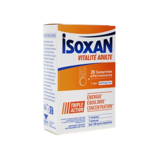 ISOXAN - Adulte - Orange Citron - 20 Comprimés Effervescents