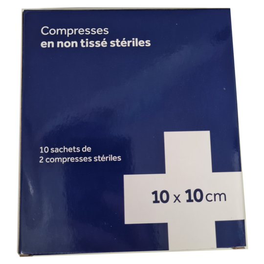 MEFRA - Compresses Non Tissé Stériles 10 x 10 cm - 20 compresses
