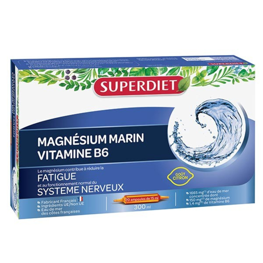 Superdiet Magnesium Marin vitamine B6 20 ampoules