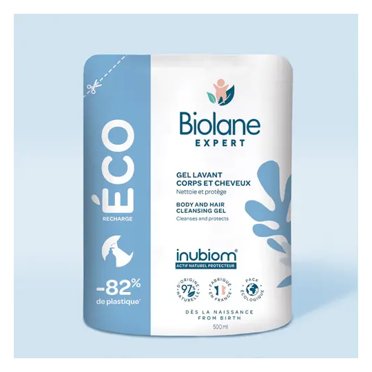 Biolane Expert Gel Lavant Corps et Cheveux Eco-Recharge 500 ml
