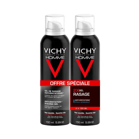 Vichy Homme Gel De Rasage Anti-irritations 2 x 150 ml