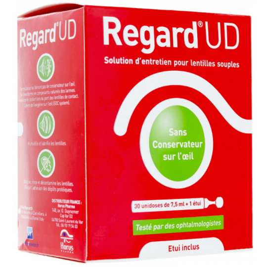 REGARD UD - Solution d'entretien pour Lentilles Souples - 30 unidoses