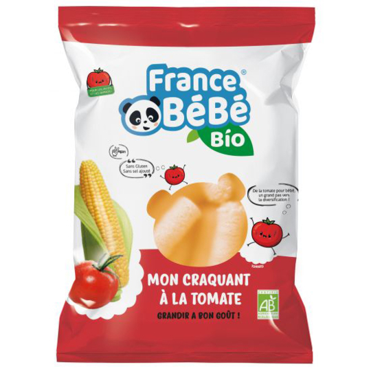 MON CRAQUANT - Stick de Maïs Soufflé Bio pour Bébé - Goût Tomate - 20 g