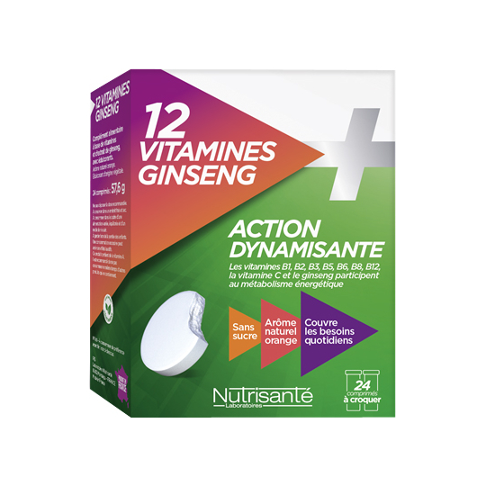 Multi-Vitamines + Ginseng Action Dynamisante - 24 comprimés