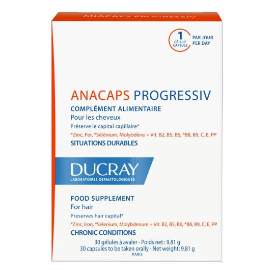 ANACAPS - Progressiv - Pour les cheveux - 30 Gélules