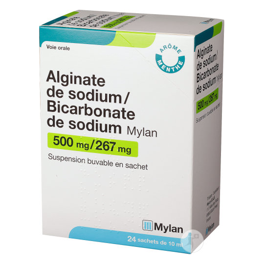 Alginate de sodium/Bicarbonate de sodium 500mg/267mg 24 sachets de