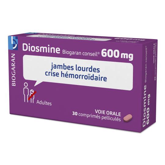 Diosmine - Jambes Lourdes Crise Hémorroïdaire 600 mg - 30 comprimés
