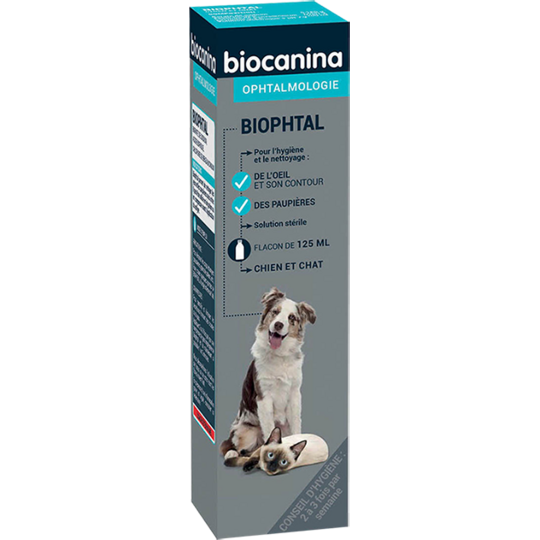 Biocanina Biophtal Nettoyant yeux & paupières chiens chats 125 ml