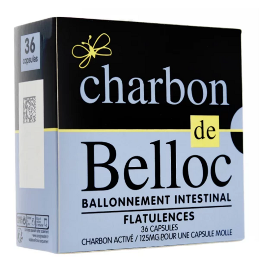 Charbon de Belloc 125 mg - Digestion - 36 capsules