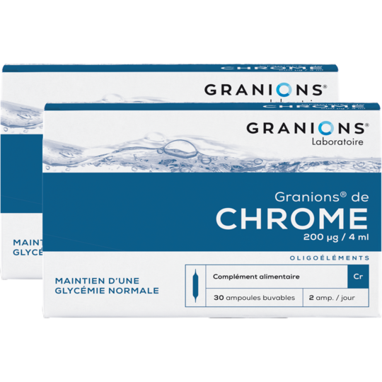 Granions de Chrome 2 ml Glycémie Normale - lot de 2 x 30 ampoules