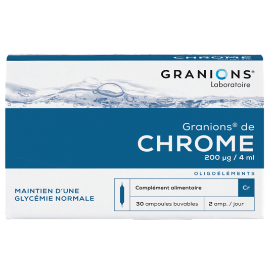 Granions de Chrome 2 ml Glycémie Normale - 30 ampoules buvables
