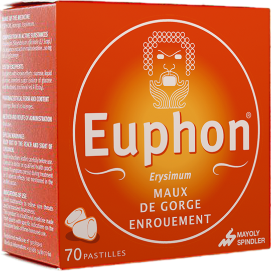 Euphon Erysimum Maux de Gorge Enrouement - 70 pastilles