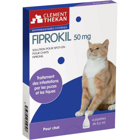 FIPROKIL - Antiparasitaires Externes pour Chat 0,5 ml - 4 pipettes