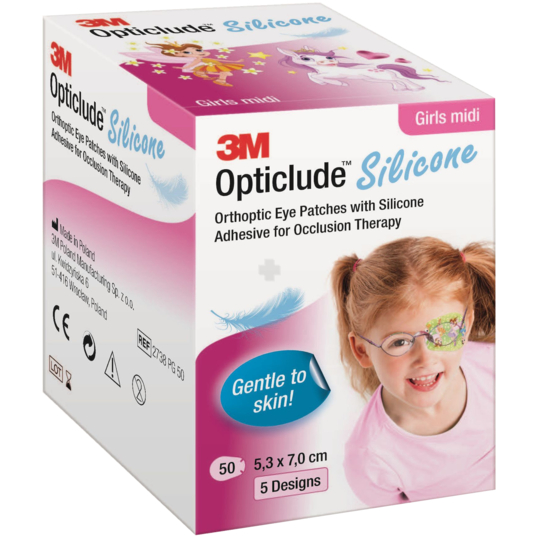 OPTICLUDE Silicone - Pansements Orthoptiques Girl Midi - 50 unités