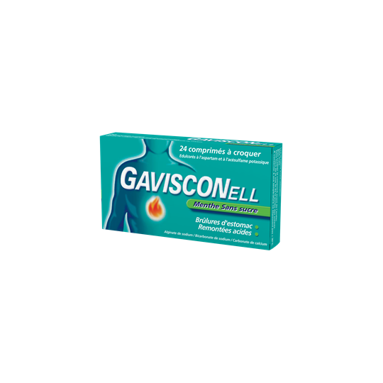 Gavisconell Menthe Sans Sucre - 24 comprimés