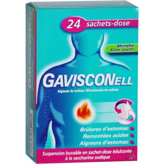 Gavisconell Menthe Sans Sucre - 24 sachets