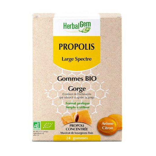 PROPOLIS - Gommes Spectre Citron Bio - Lot de 24 gommes Bio