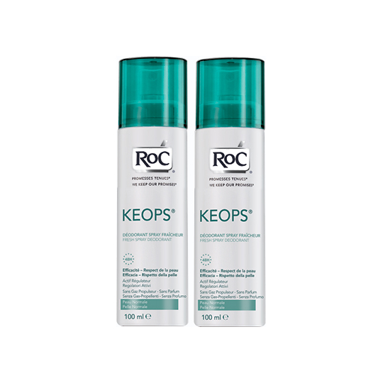 KEOPS - Déodorant Fraîcheur Sans Parfum 24H Spray - Lot de 2 x 100 ml