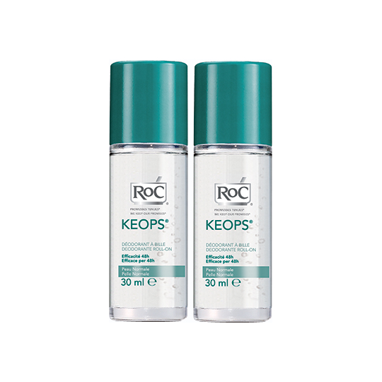 KEOPS - Déodorant Sans Parfum 24H Roll-On - Lot de 2 x 30 ml