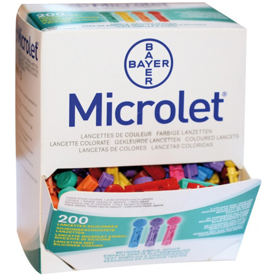 MICROLET - Diabète Lancette Colorée - 200 lancettes
