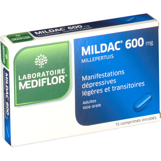 Mildac 600 mg millepertuis - 15 comprimés